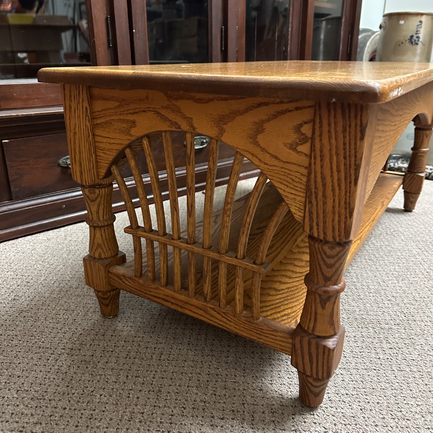 Vintage Oak Wooden Coffee Table