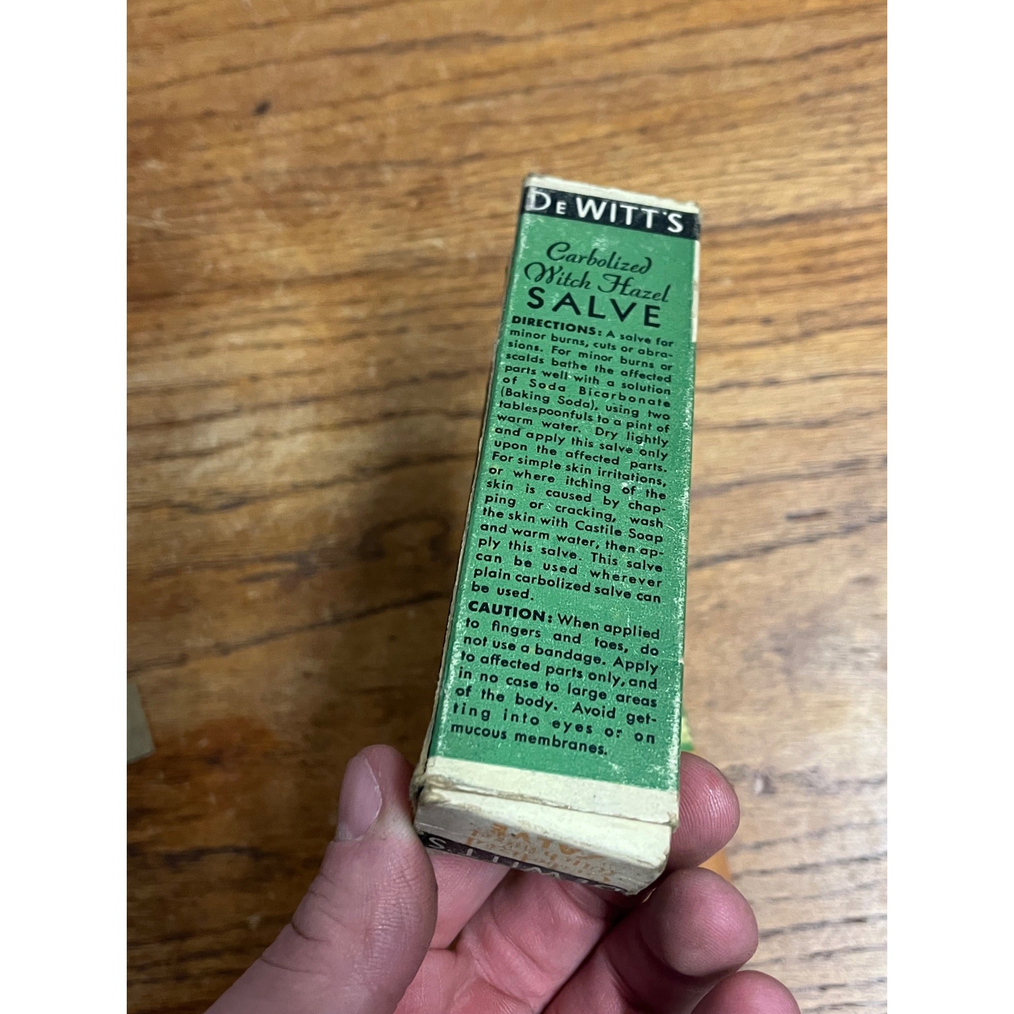 Vintage Dewitt Witch Hazel Salve Tube Pharmacy Apothecary Decor Quack