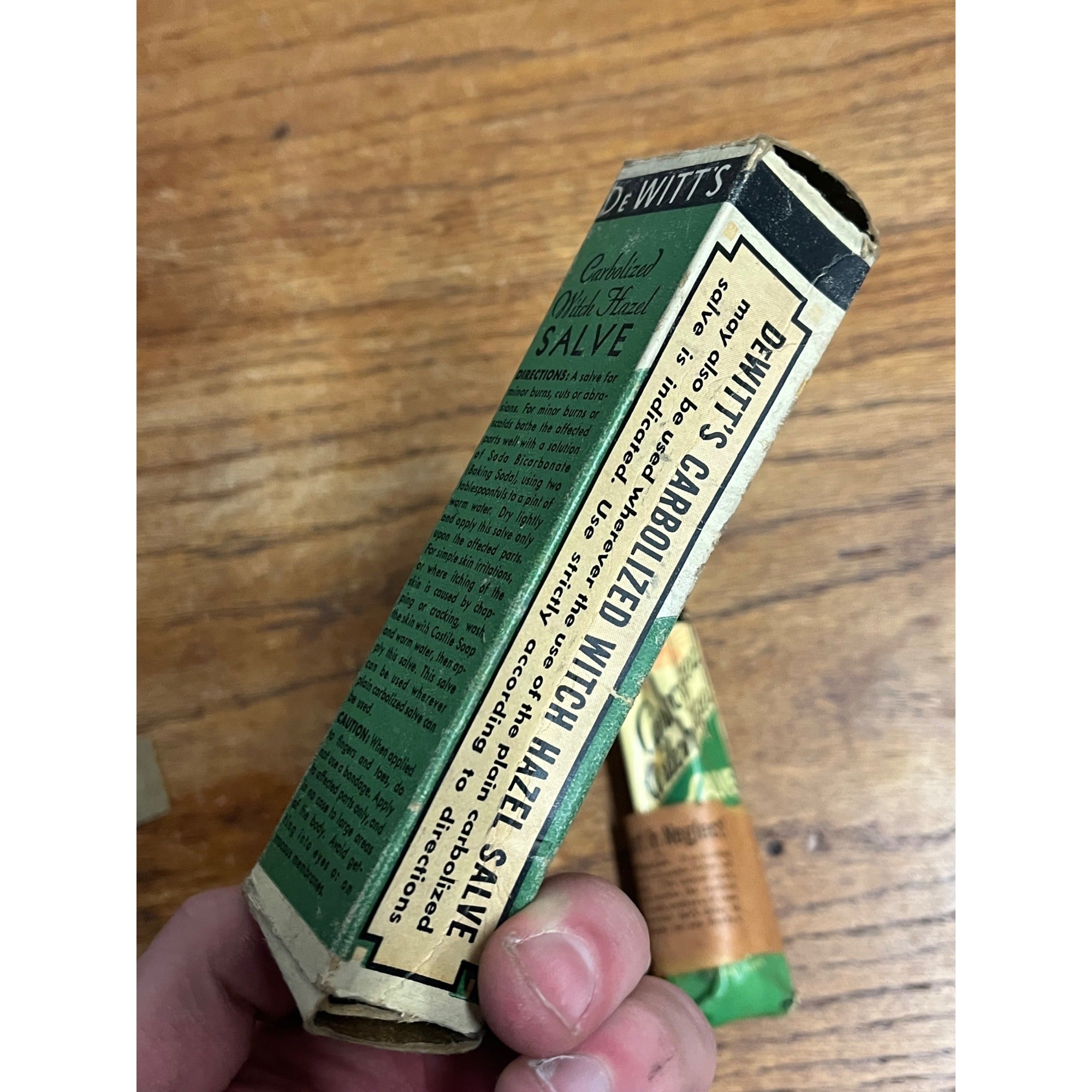 Vintage Dewitt Witch Hazel Salve Tube Pharmacy Apothecary Decor Quack