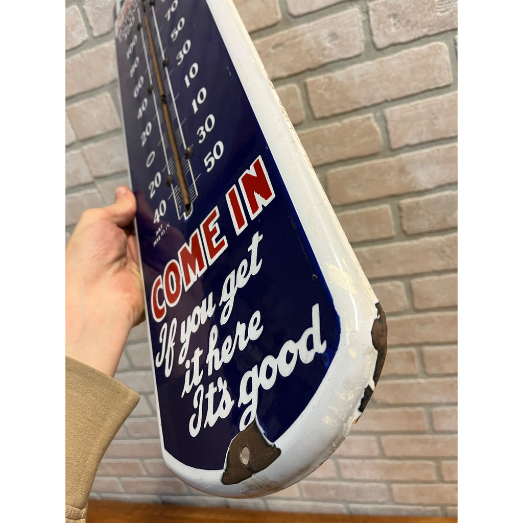 RARE Antique Nature's Remedy Liver Medicine Porcelain Thermometer Advertising