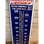 RARE Antique Nature's Remedy Liver Medicine Porcelain Thermometer Advertising