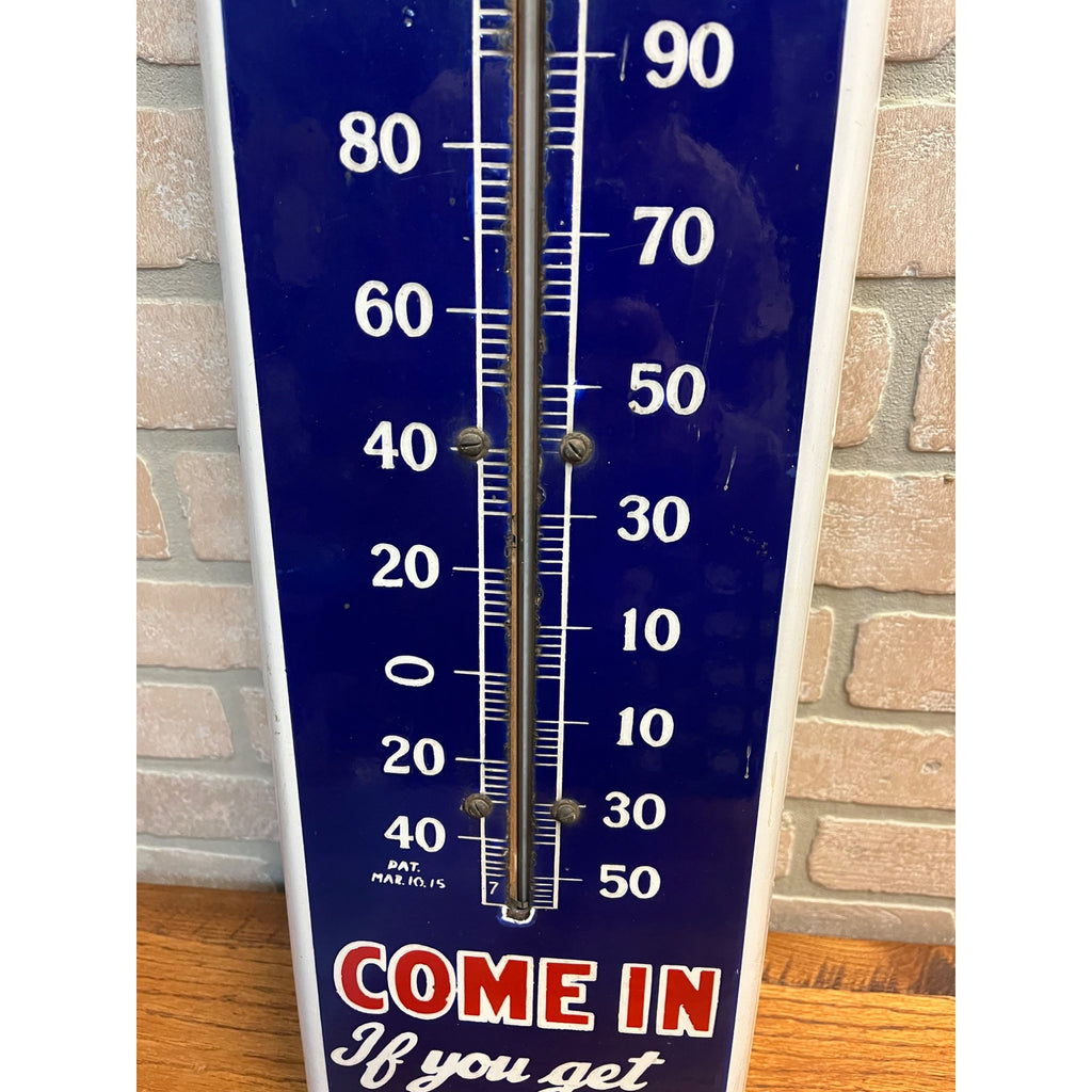 RARE Antique Nature's Remedy Liver Medicine Porcelain Thermometer Advertising