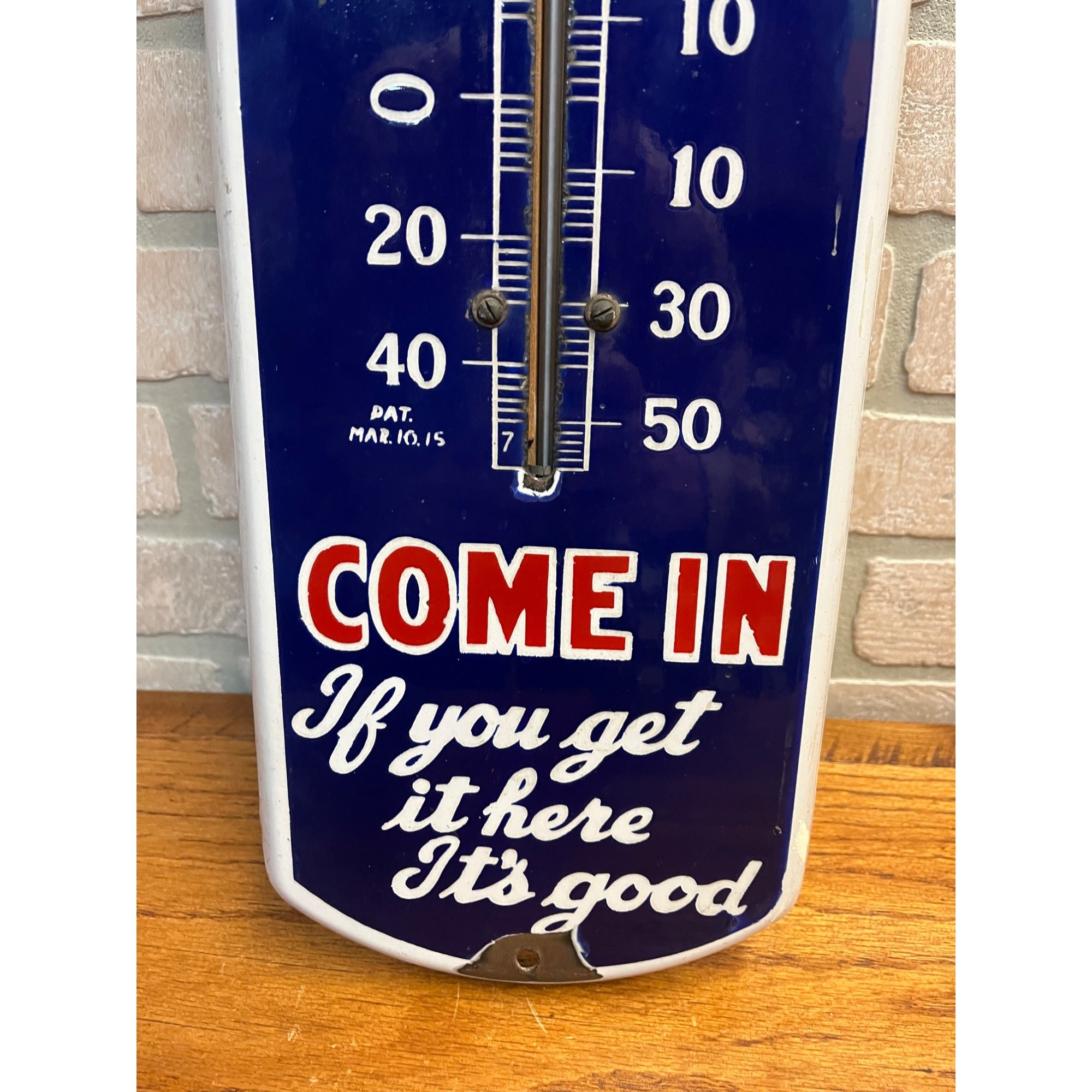 RARE Antique Nature's Remedy Liver Medicine Porcelain Thermometer Advertising