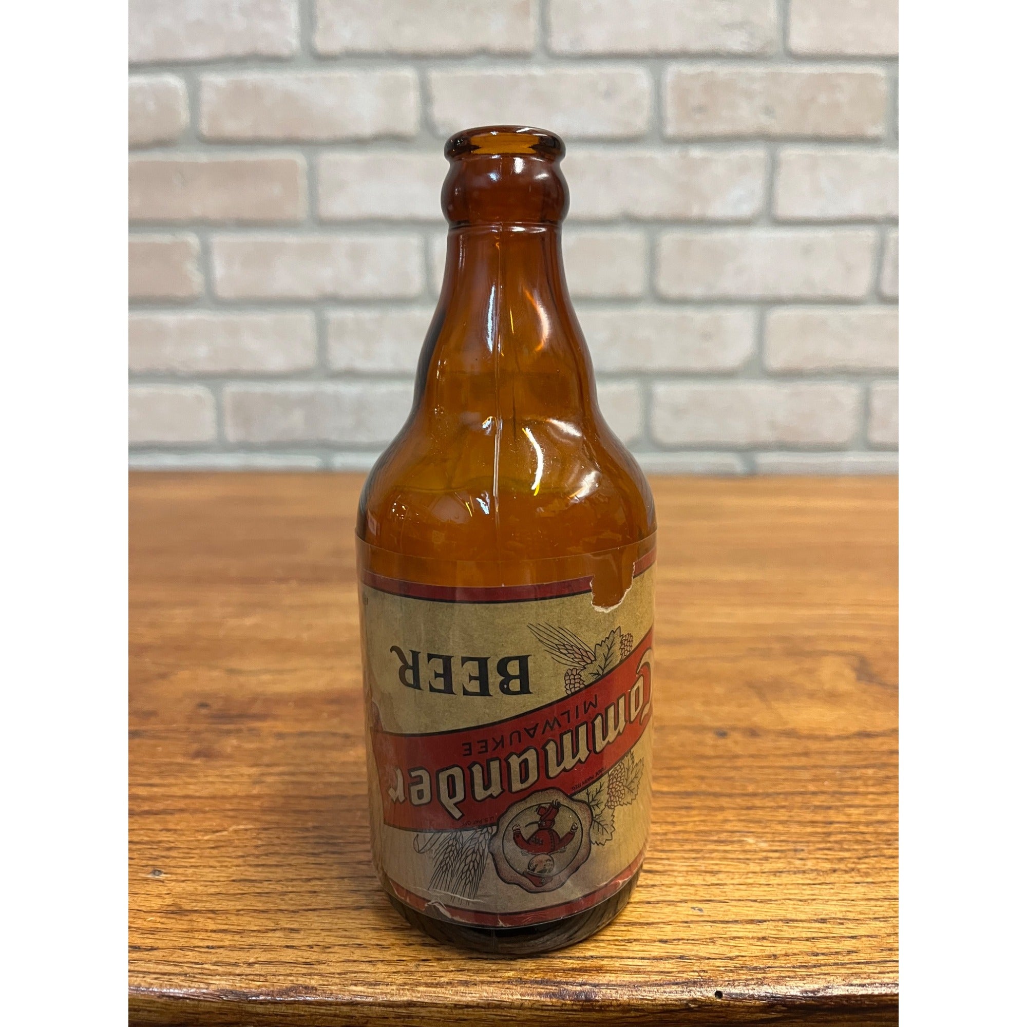 Vintage Commander Beer Capitol Brewing Co IRTP Paper Label Bottle Milwaukee 12oz