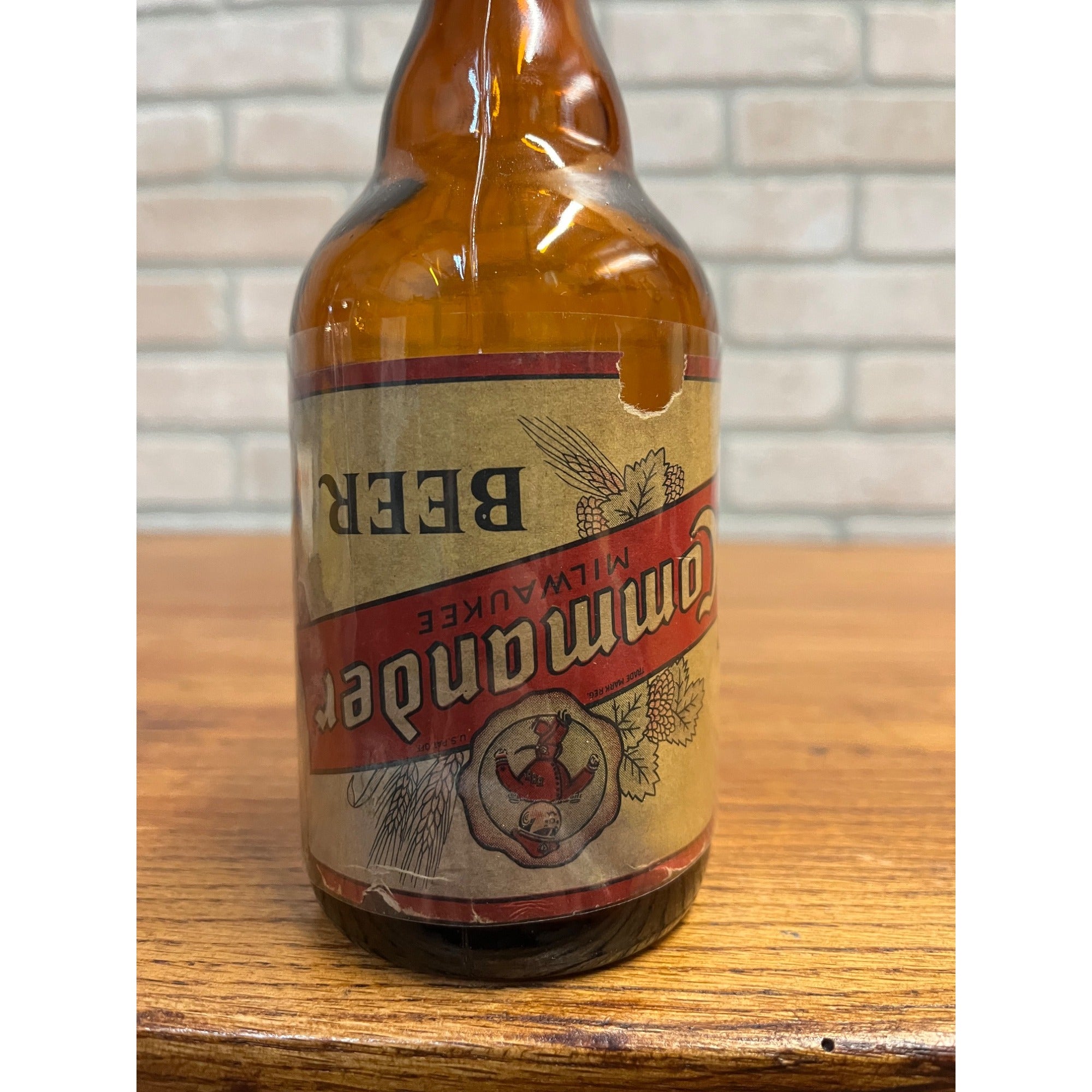 Vintage Commander Beer Capitol Brewing Co IRTP Paper Label Bottle Milwaukee 12oz
