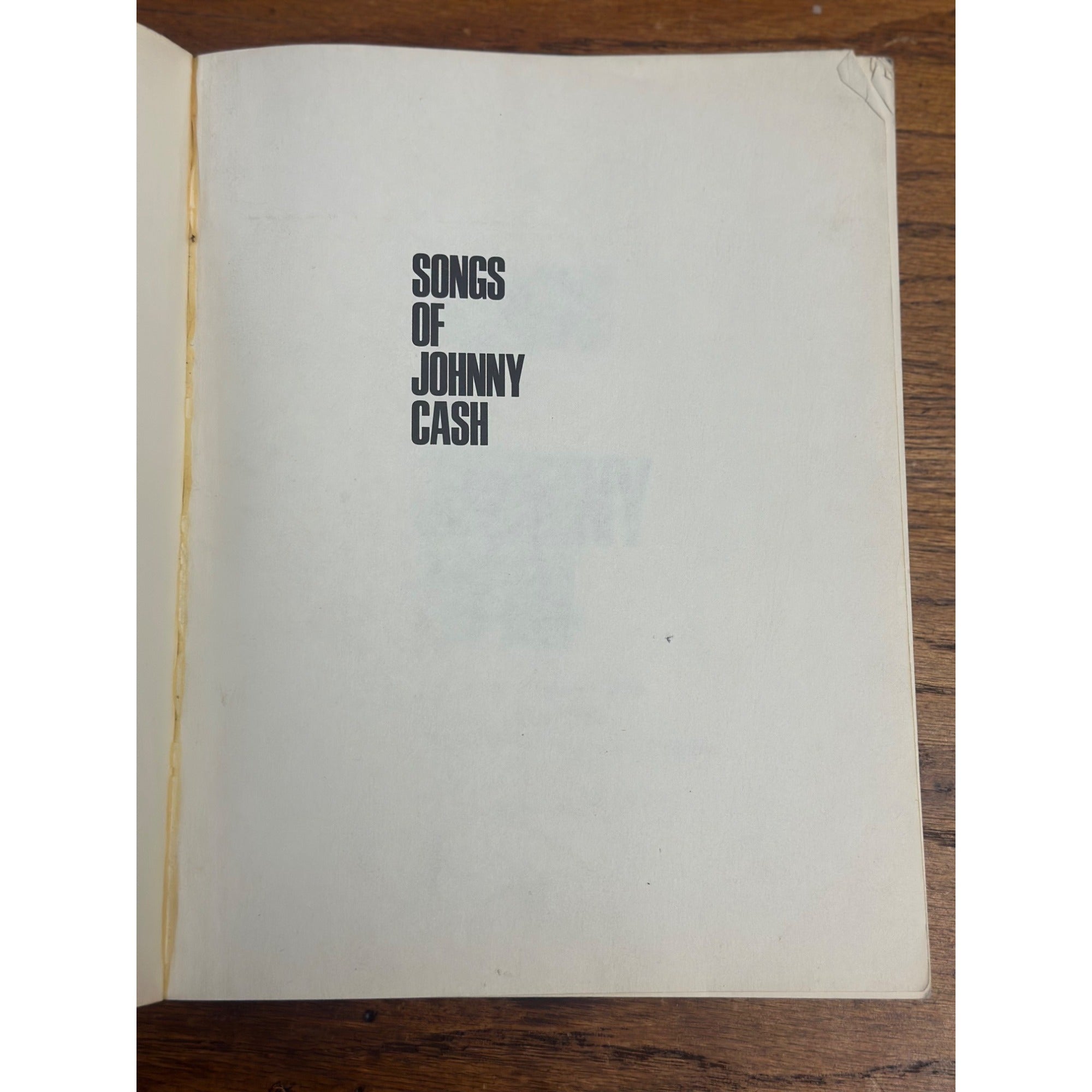 SONGS OF JOHNNY CASH 1970 First Edition Sheet Music Song Book w/History Photos