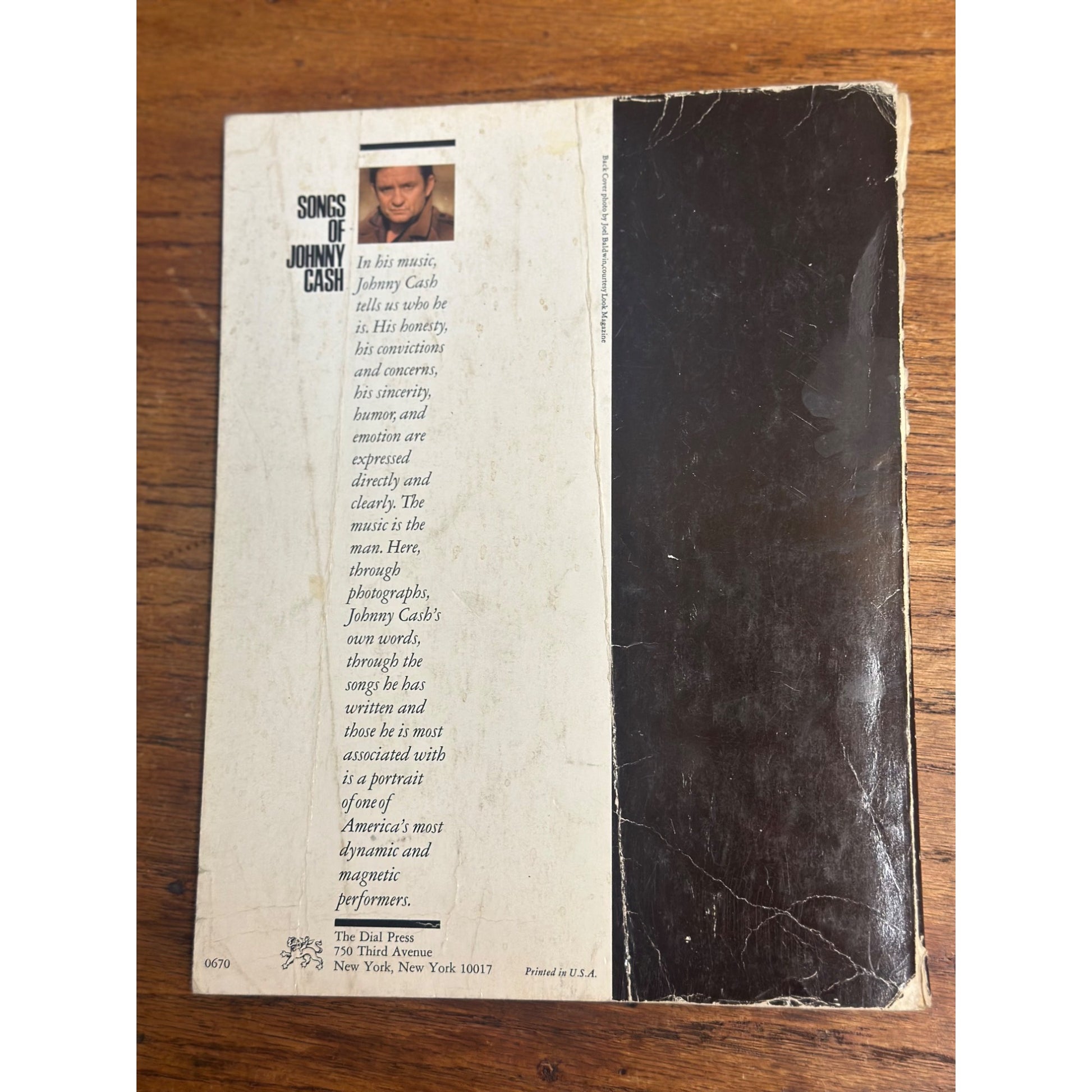 SONGS OF JOHNNY CASH 1970 First Edition Sheet Music Song Book w/History Photos