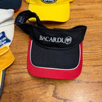 Lot Of 7 Vintage Logo Visors Featuring Bacardi Miller Genuine Draft NASCAR Adidas Bandits