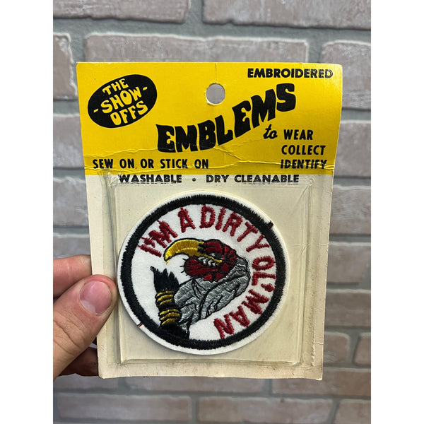 Vintage 1960s "I'm A Dirty ol' Man" Gag Novelty Patch NOS NEW