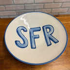 RARE Vintage Large MA Hadley Wash Fruit Bowl + Stand Centerpiece "SFR" Pottery