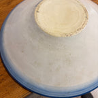 RARE Vintage Large MA Hadley Wash Fruit Bowl + Stand Centerpiece "SFR" Pottery