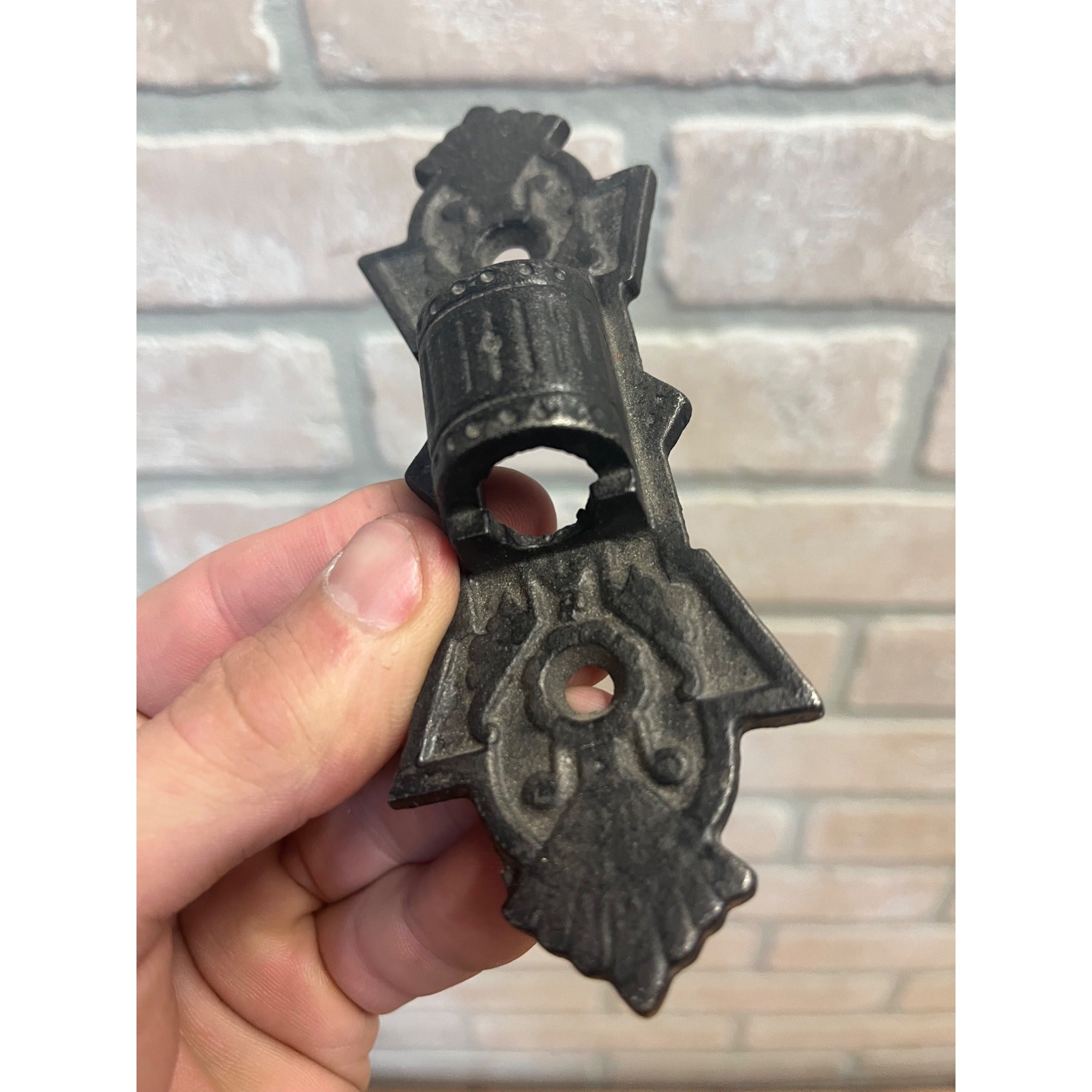 Vintage Cast Iron Bracket 5.25" Mount Bracket for Wall Oil / Kerosene Lamp JM-3a
