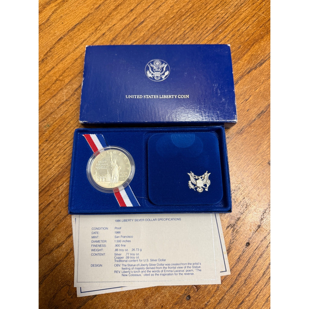 1986 S Proof Statue of Liberty One Dollar Silver Commemorative