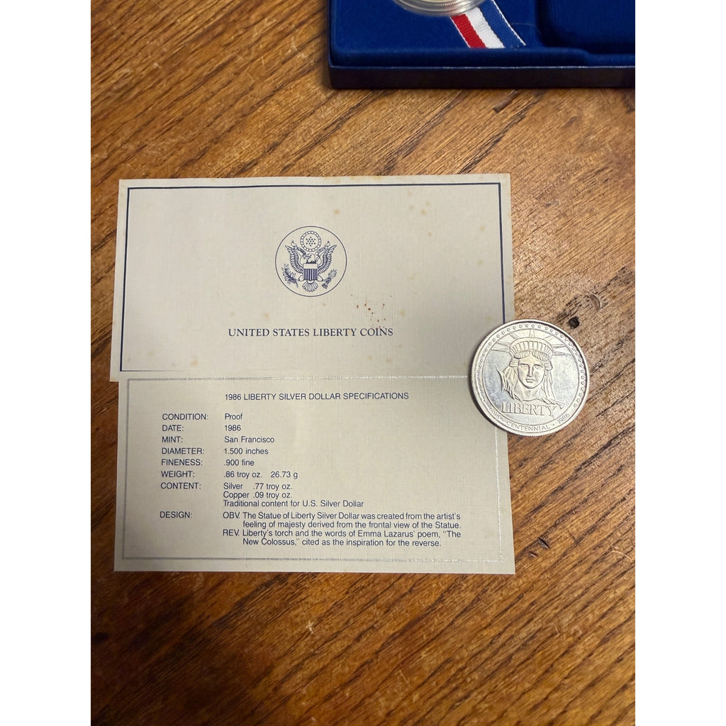 1986 S Proof Statue of Liberty One Dollar Silver Commemorative