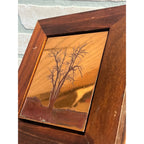Vintage Etching in Copper Framed Art by Wynn Hopkins Tree Park Forest Illinois