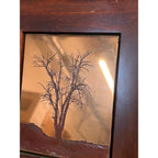 Vintage Etching in Copper Framed Art by Wynn Hopkins Tree Park Forest Illinois