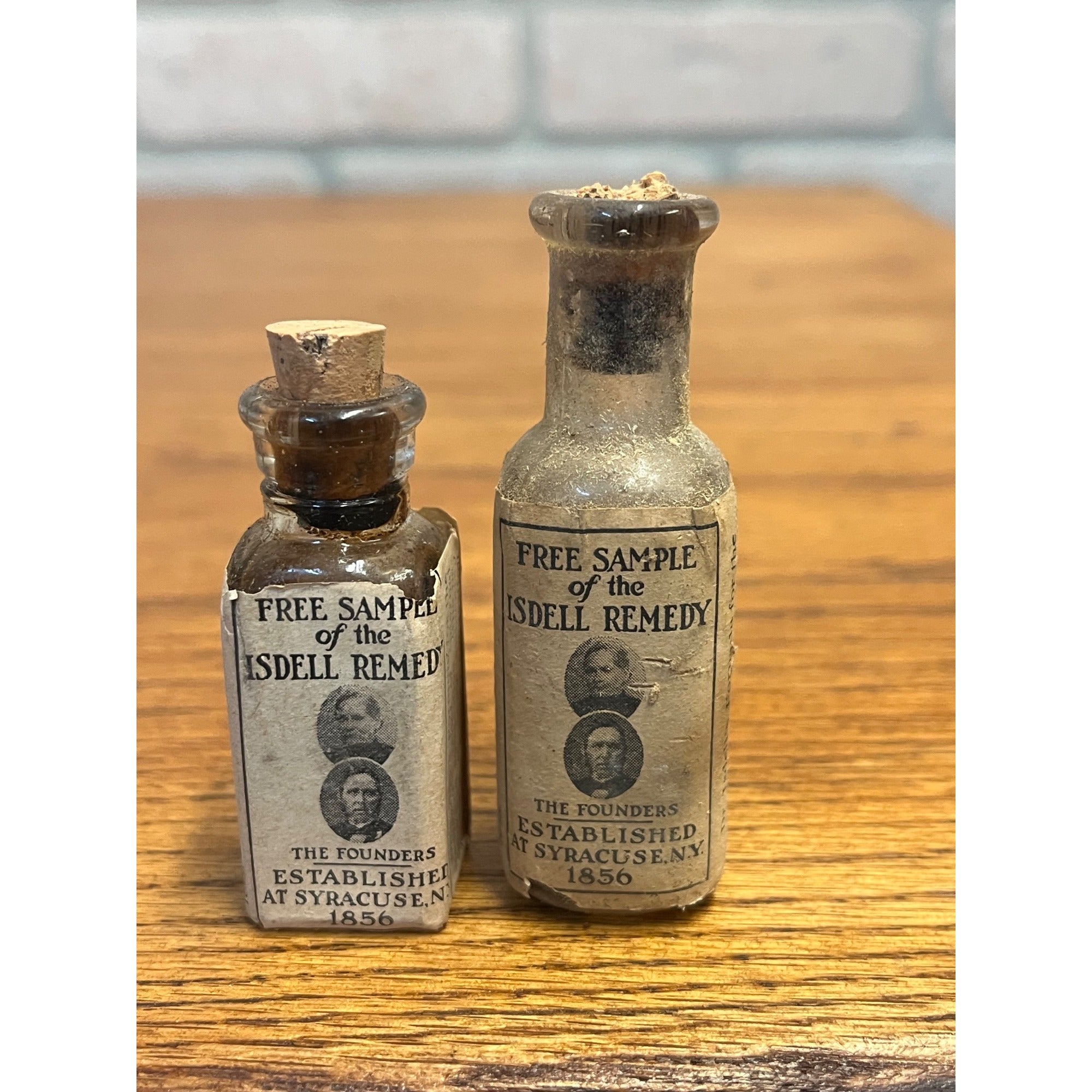 Antique 1900s Isdell Remedy Sample Medicine Bottles & Sales Sheet Syracuse NY