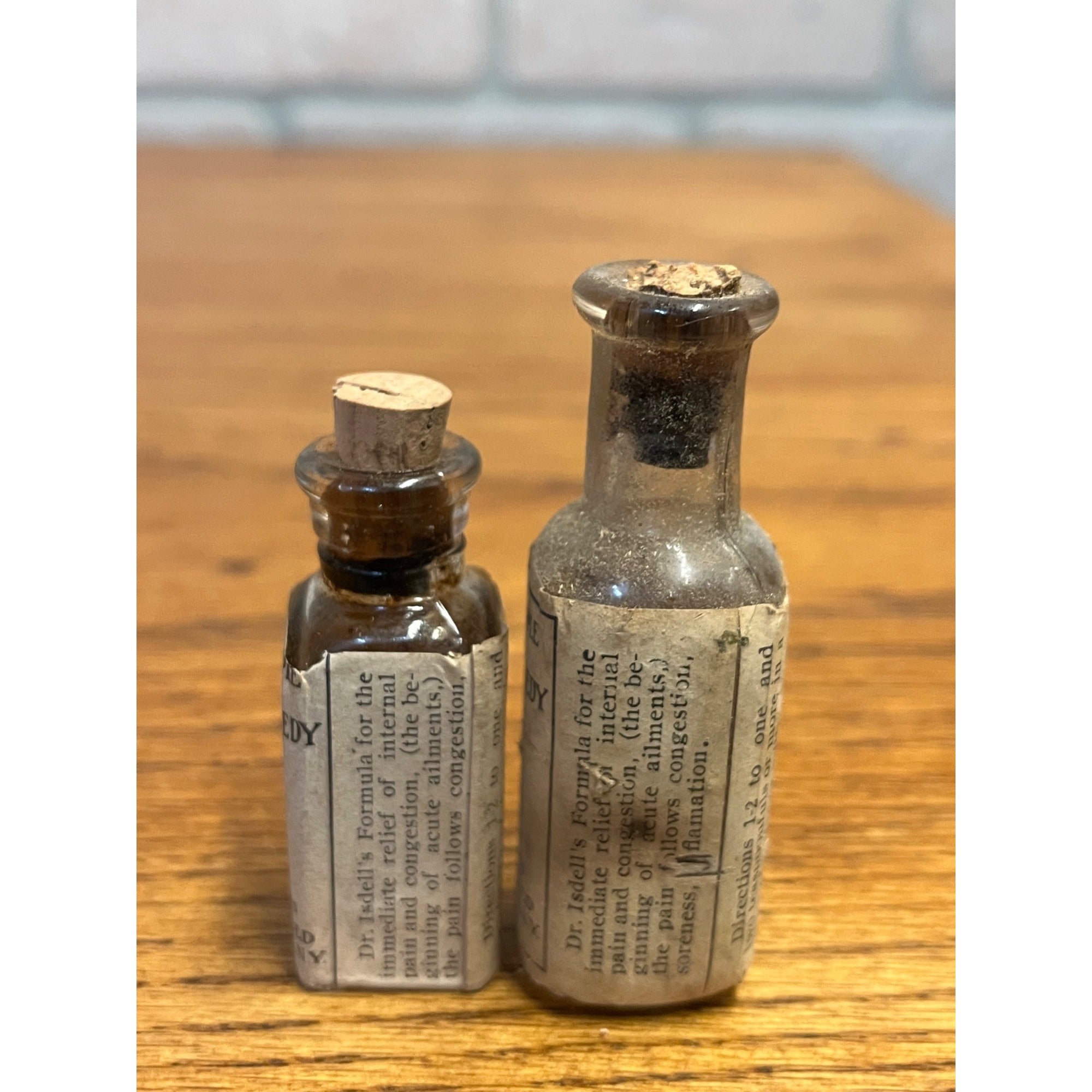 Antique 1900s Isdell Remedy Sample Medicine Bottles & Sales Sheet Syracuse NY