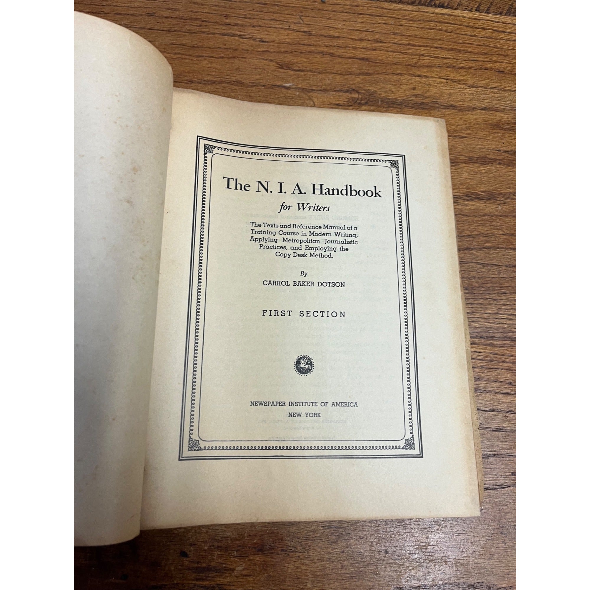 Vintage Newspaper Institute of America Handbook for Writers 1937 Dotson