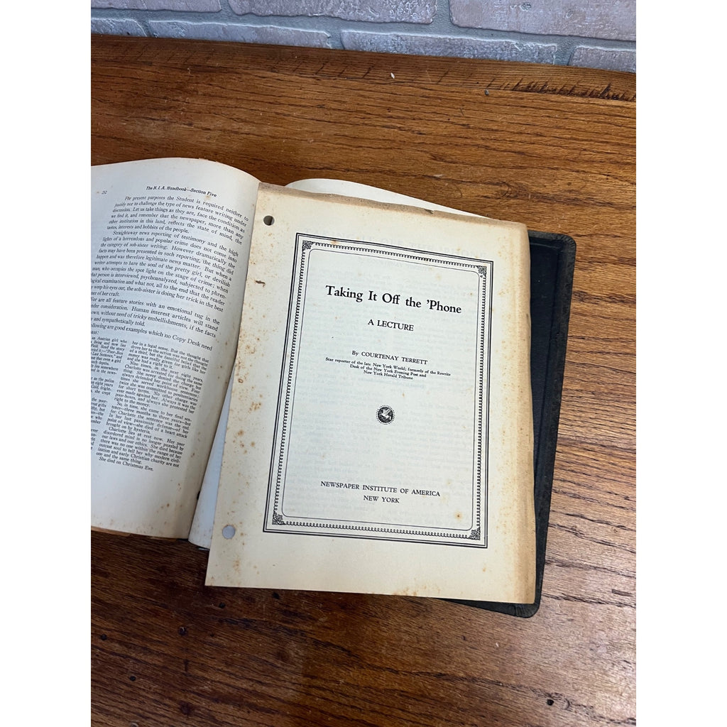 Vintage Newspaper Institute of America Handbook for Writers 1937 Dotson