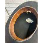 Vintage Black Derby Bowler Hat Felt Men's Victorian Sz 7 Chas Imig Sheboygan WI