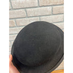 Vintage Black Derby Bowler Hat Felt Men's Victorian Sz 7 Chas Imig Sheboygan WI