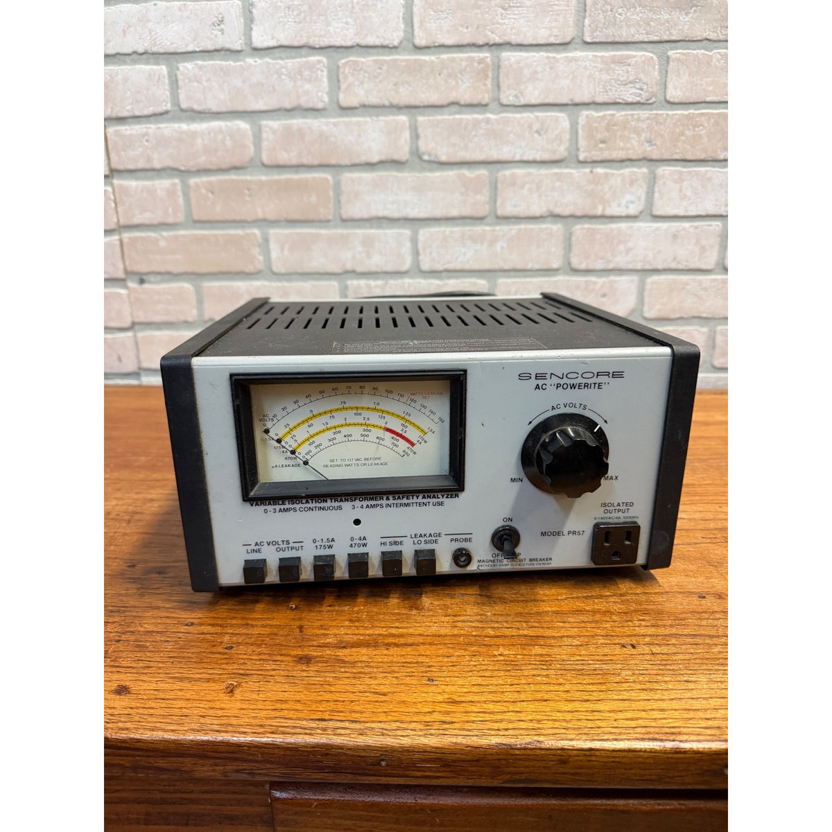 Sencore PR57 AC Powerite Variable Isolation Transformer Safety Analyzer Variac