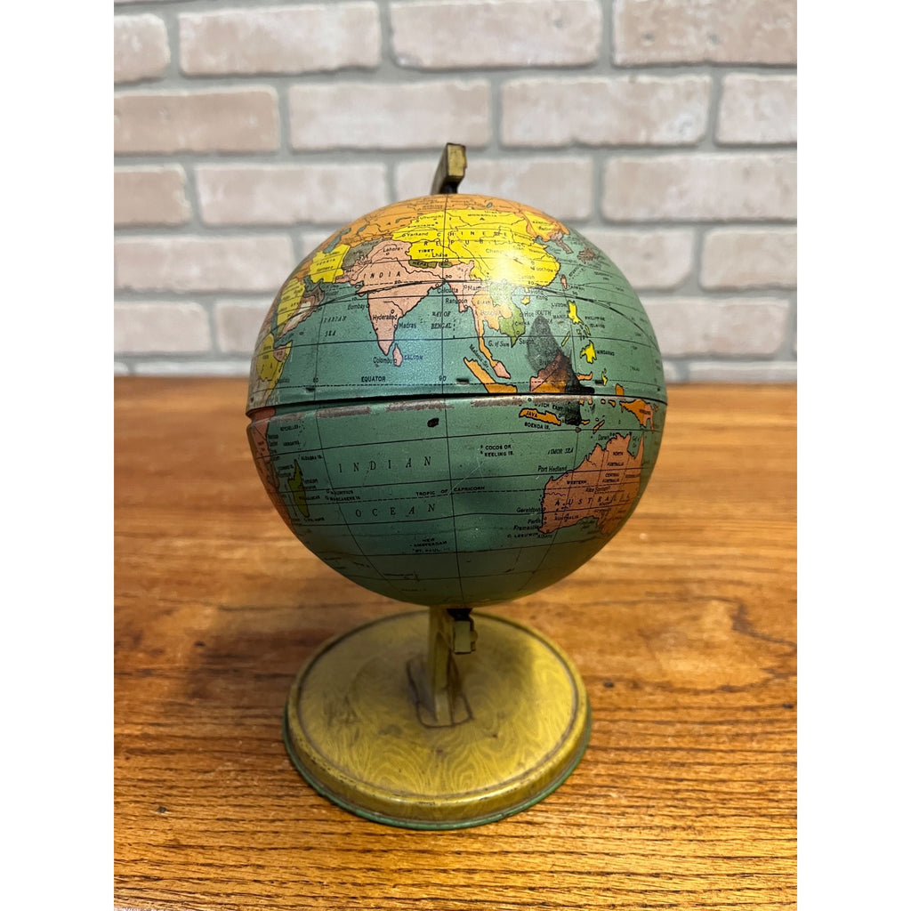 Vintage Tin Litho J. Chein & Co. World Globe Rotating Base 1920's-1930's