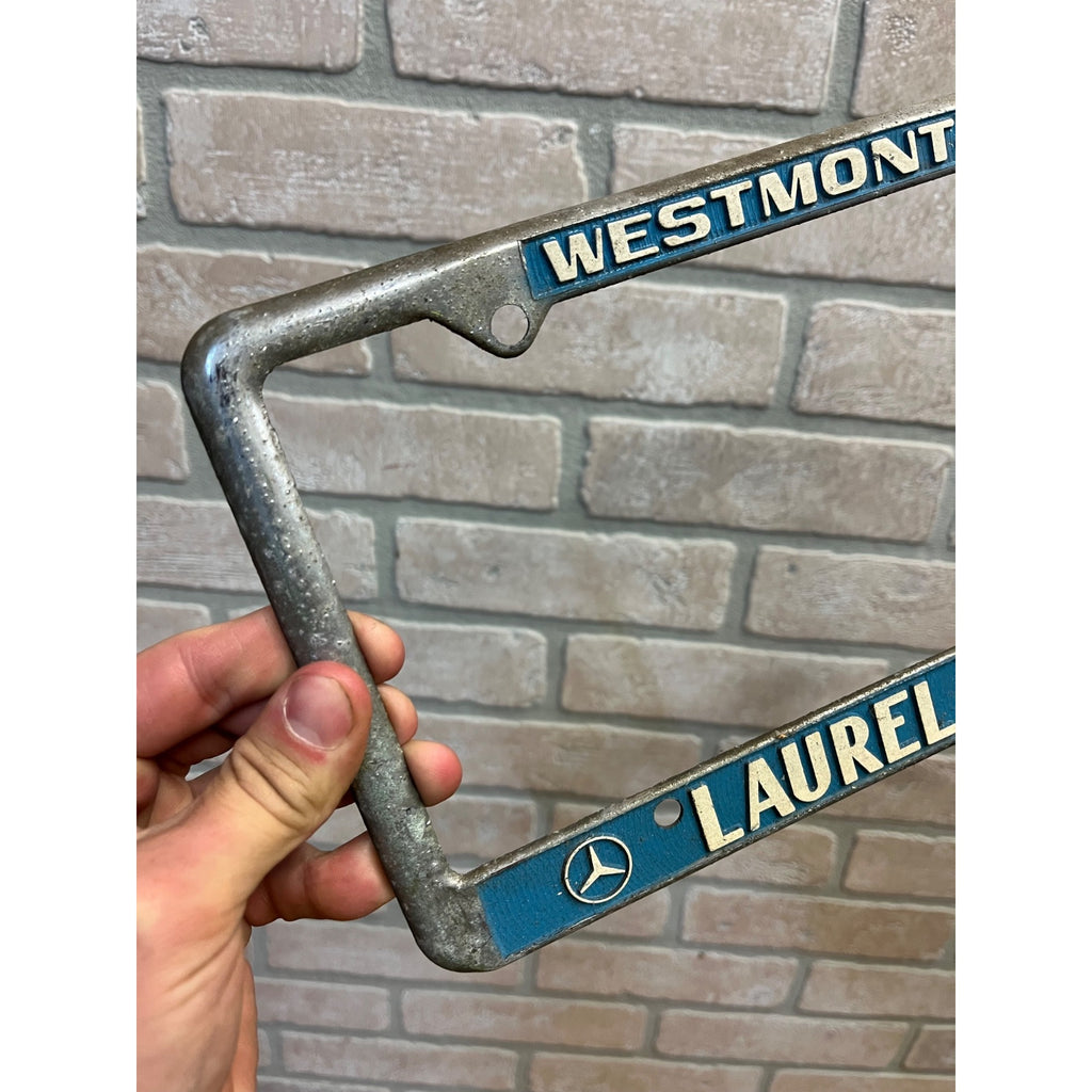 Vintage Laurel Motors Westmont IL Mercedes-Benz BMW Metal License Plate Frame