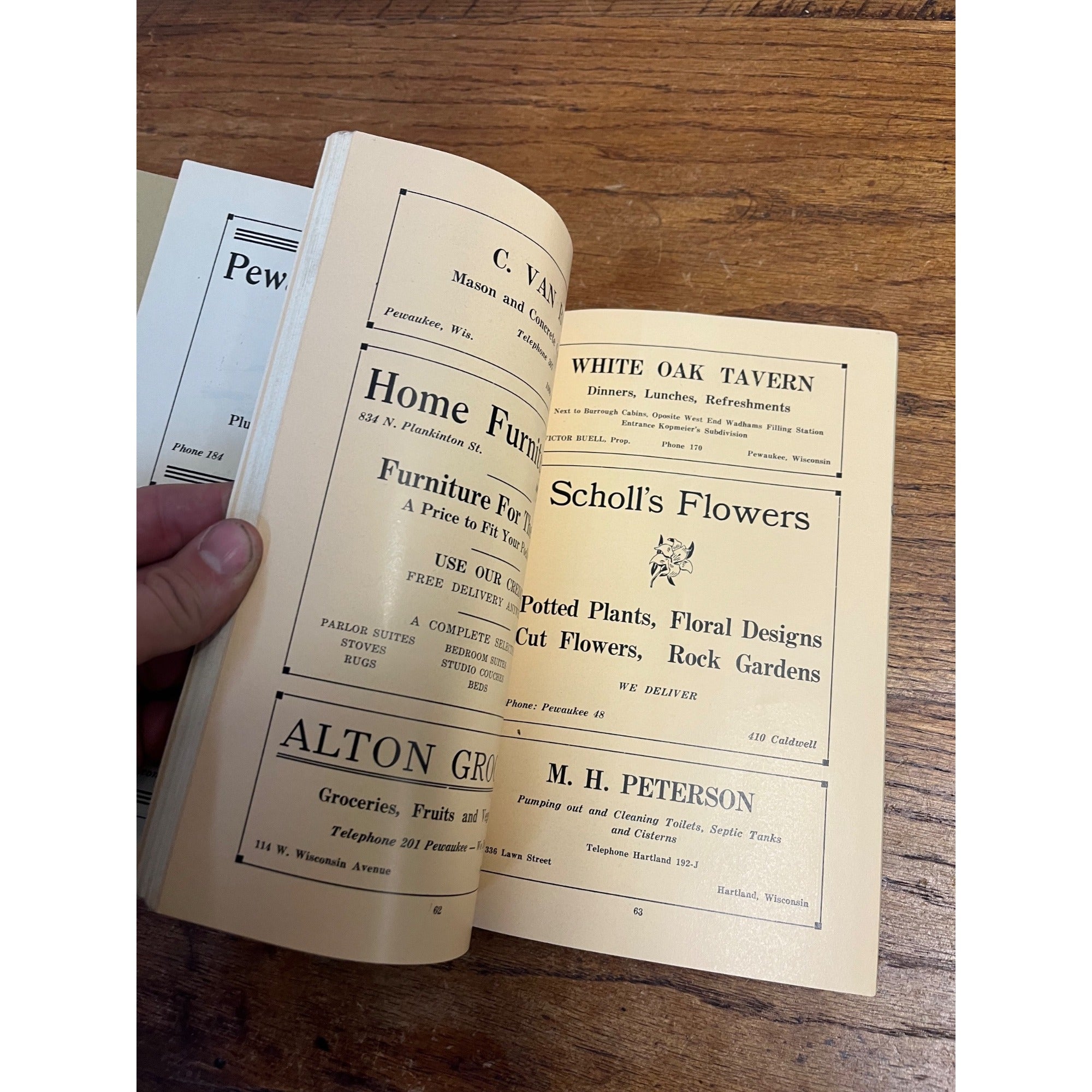 Vintage 1936 Jansens Directory of Pewaukee Wisconsin Business Guide Ads Wis WI