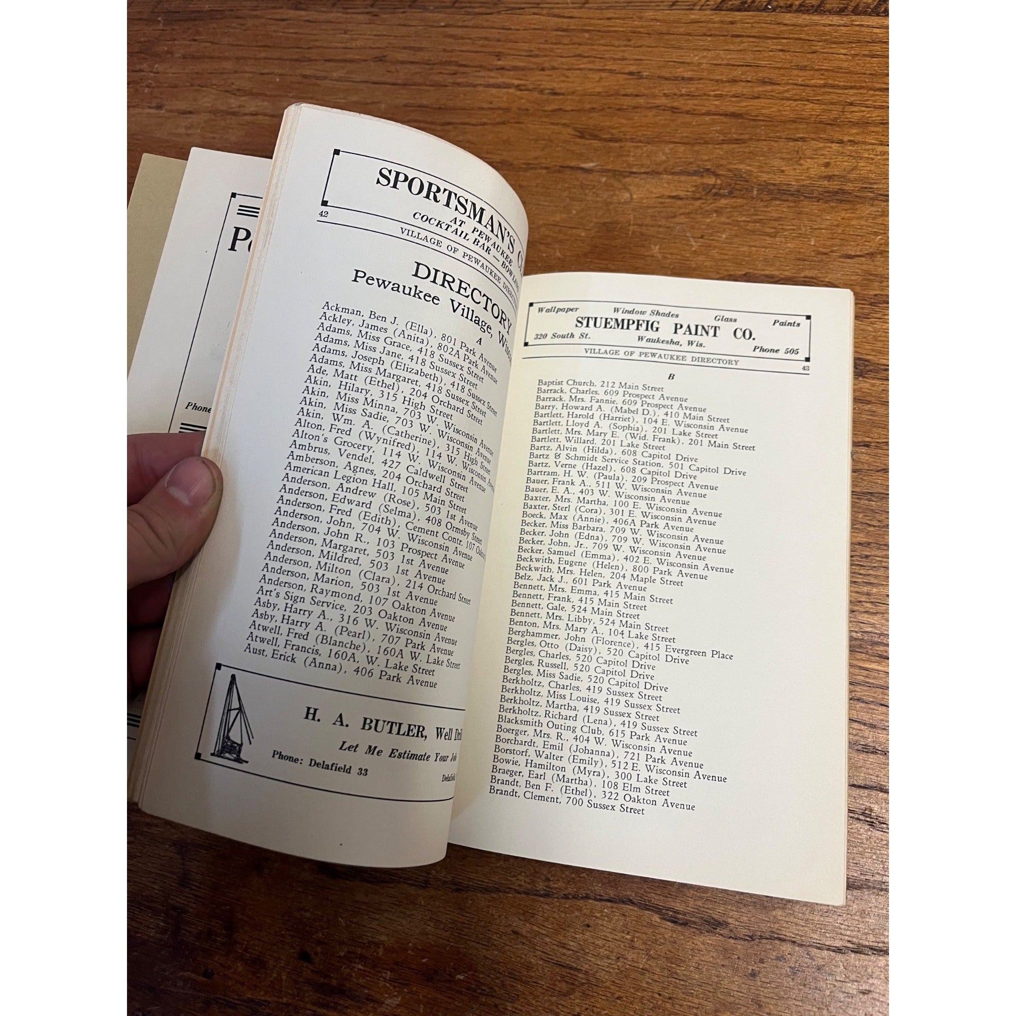 Vintage 1936 Jansens Directory of Pewaukee Wisconsin Business Guide Ads Wis WI