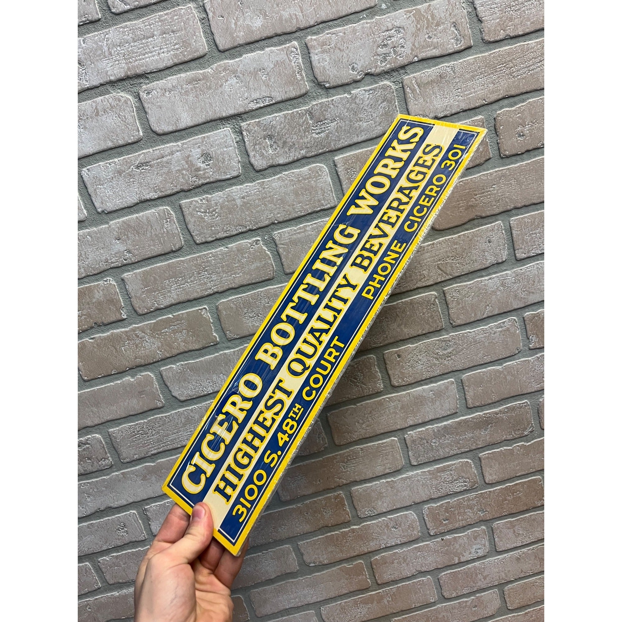 Vintage Cicero Bottling Works Advertising Soda Advertising Sign Bus/Subway