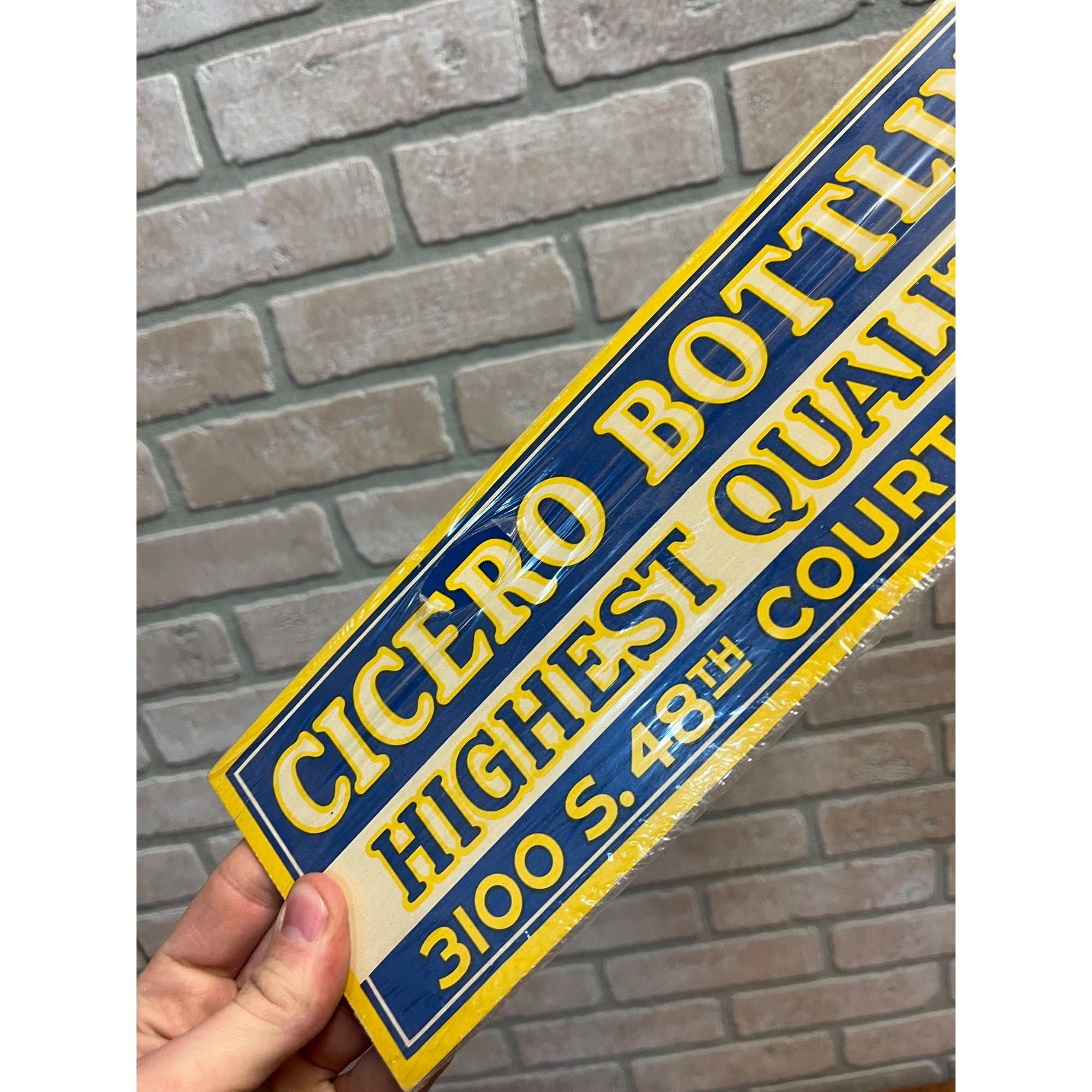 Vintage Cicero Bottling Works Advertising Soda Advertising Sign Bus/Subway