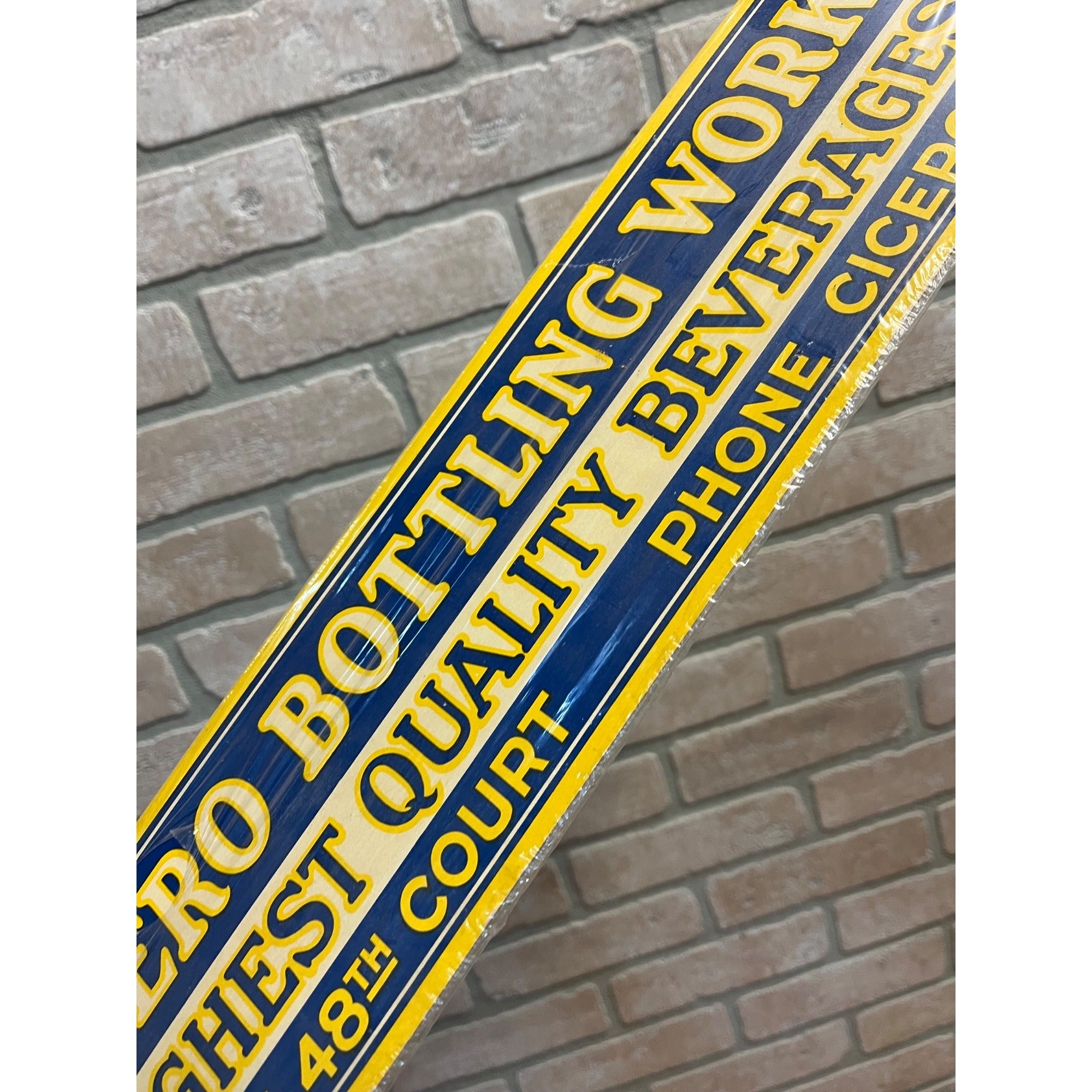 Vintage Cicero Bottling Works Advertising Soda Advertising Sign Bus/Subway