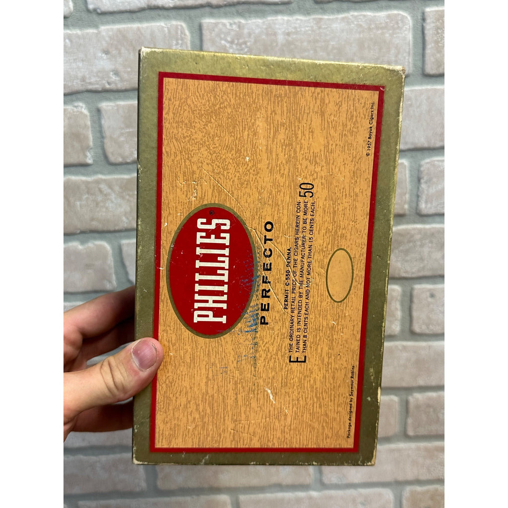 Vintage 1957 Phillies Perfector Cigar Box Milton Berle NBC TV Star Bayuk Co.