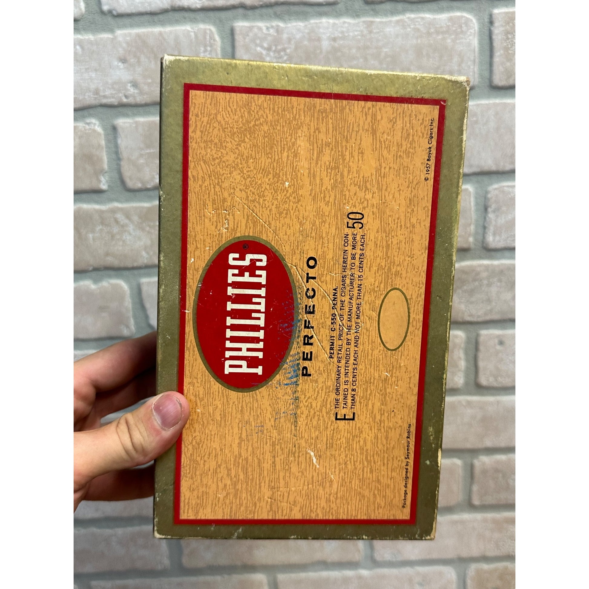 Vintage 1957 Phillies Perfector Cigar Box Milton Berle NBC TV Star Bayuk Co.