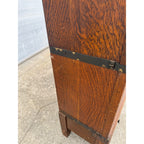 Vintage Wooden Barrister Bookcase Globe Wernicke Co. 4-Stack Leaded Glass Detailing
