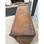 Vintage Wooden Barrister Bookcase Globe Wernicke Co. 4-Stack Leaded Glass Detailing