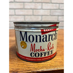 Vintage  Monarch Mocha-Rich 1 LB Key Wind Coffee Tin Can Lion Chicago IL