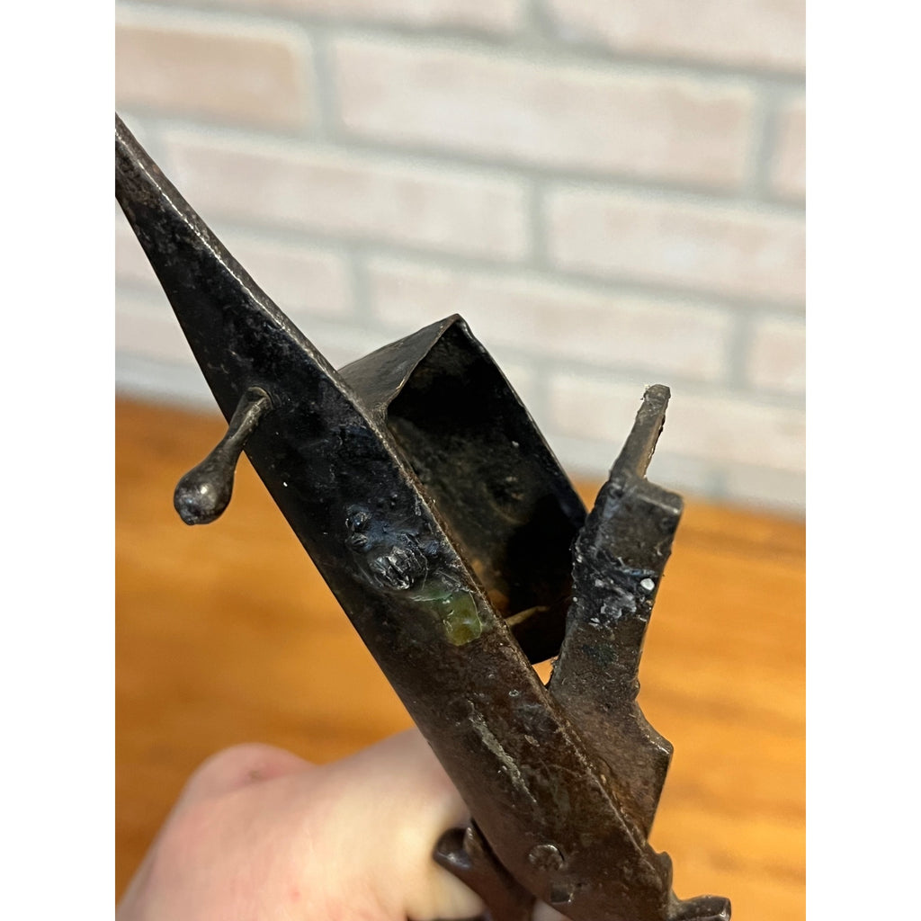 Antique Primitive 19th c. Wrought Iron Candle Snuffer Scissors Footed Farmhouse