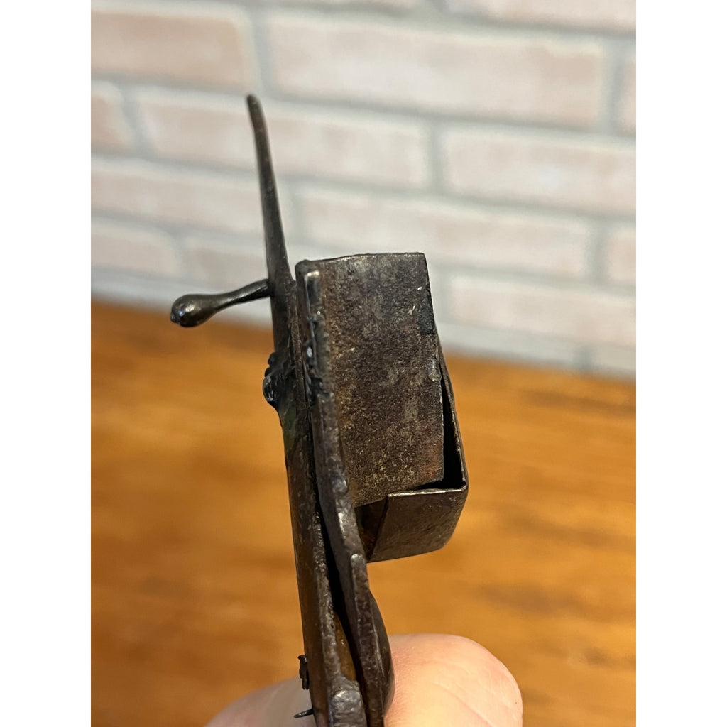 Antique Primitive 19th c. Wrought Iron Candle Snuffer Scissors Footed Farmhouse