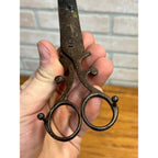 Antique Primitive 19th c. Wrought Iron Candle Snuffer Scissors Footed Farmhouse