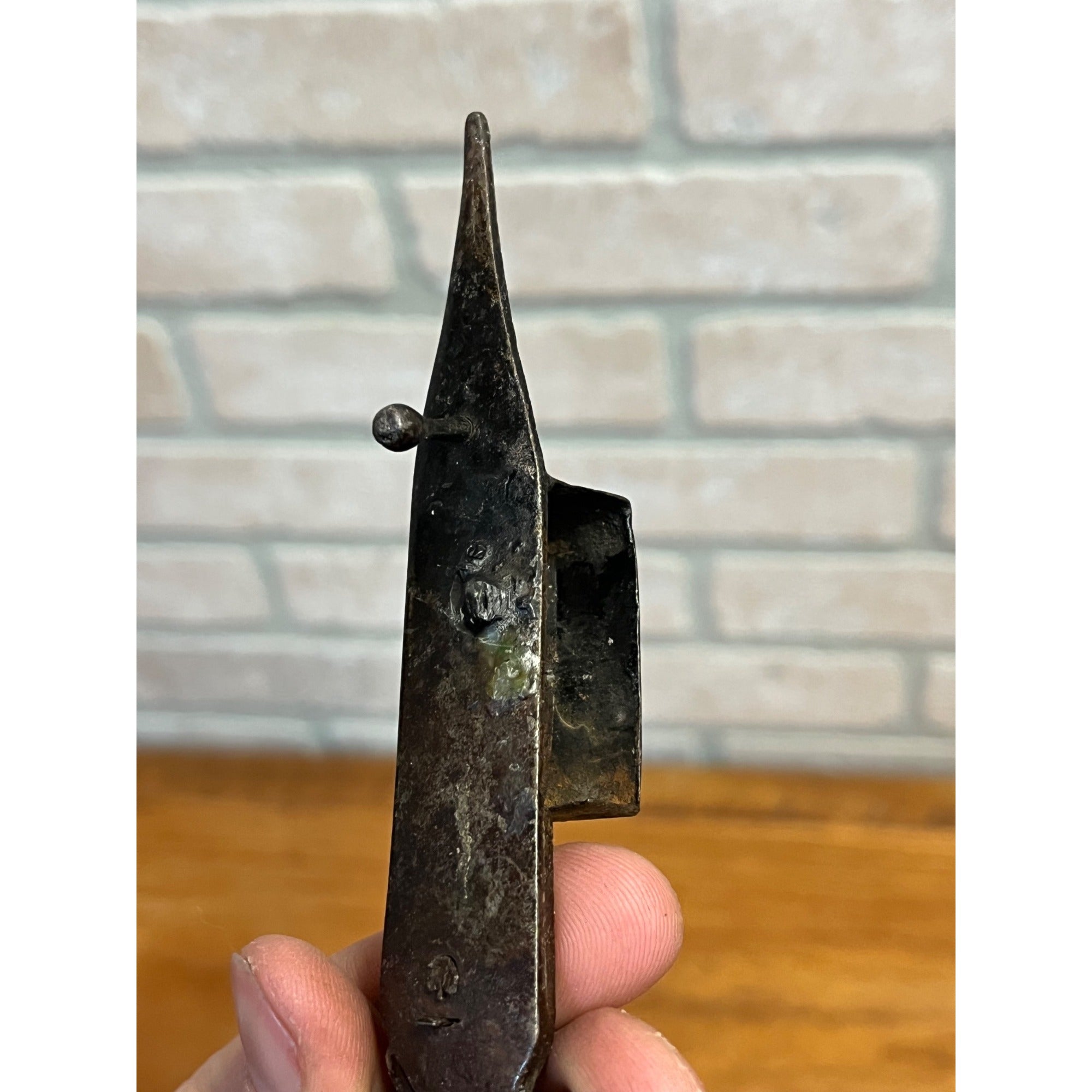 Antique Primitive 19th c. Wrought Iron Candle Snuffer Scissors Footed Farmhouse