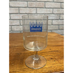 Vintage Hamm's Beer Stemmed Glass Blue Crown Logo 5-5/8" Barware