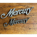 Vintage Mercury Car Auto Emblem Badges Script Lot (2) OEM Original Parts