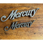 Vintage Mercury Car Auto Emblem Badges Script Lot (2) OEM Original Parts