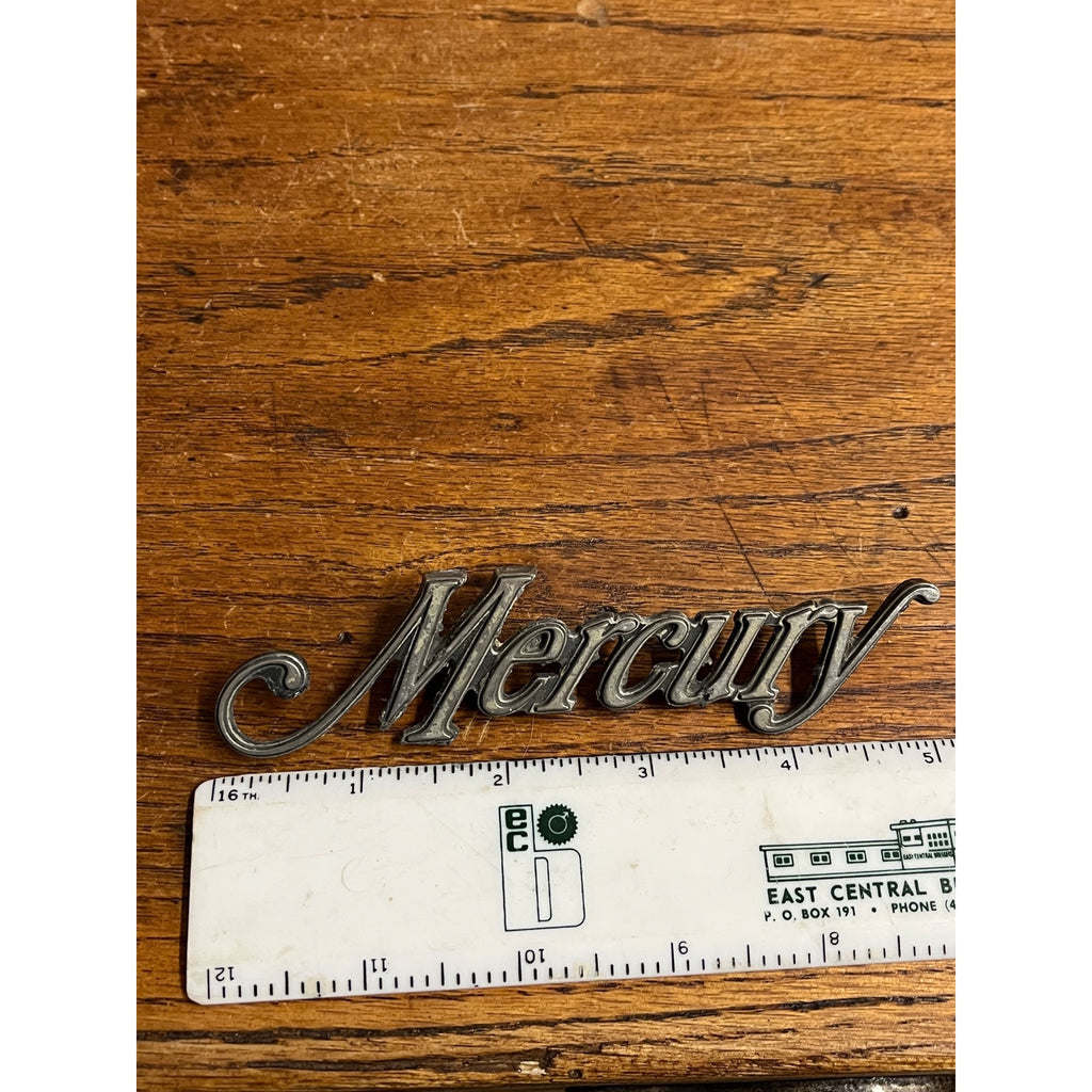 Vintage Mercury Car Auto Emblem Badges Script Lot (2) OEM Original Parts