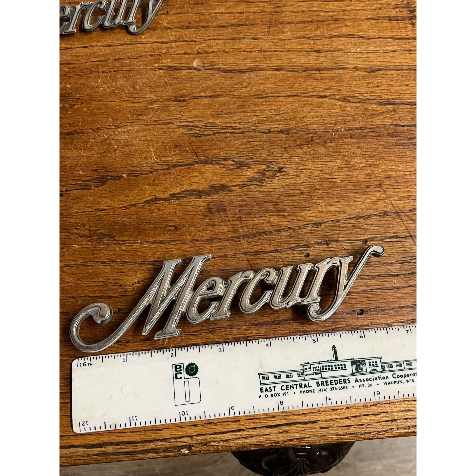 Vintage Mercury Car Auto Emblem Badges Script Lot (2) OEM Original Parts