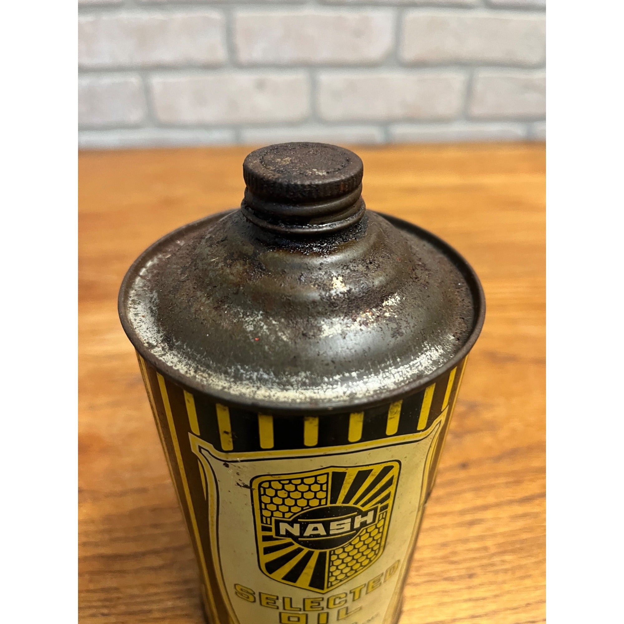 Early Nash Motor Co. One Quart Cone Top Can - Nash Selected Oil Advertising
