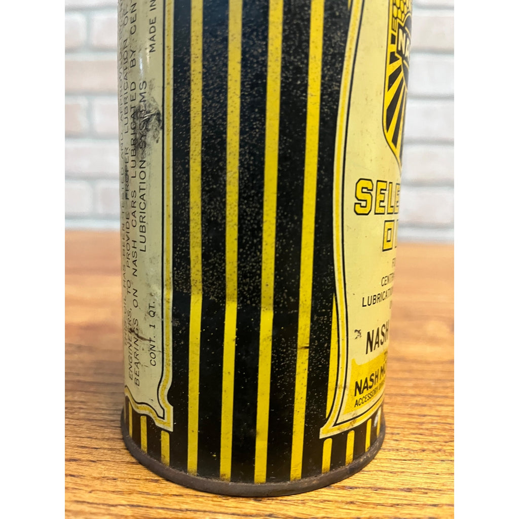 Early Nash Motor Co. One Quart Cone Top Can - Nash Selected Oil Advertising